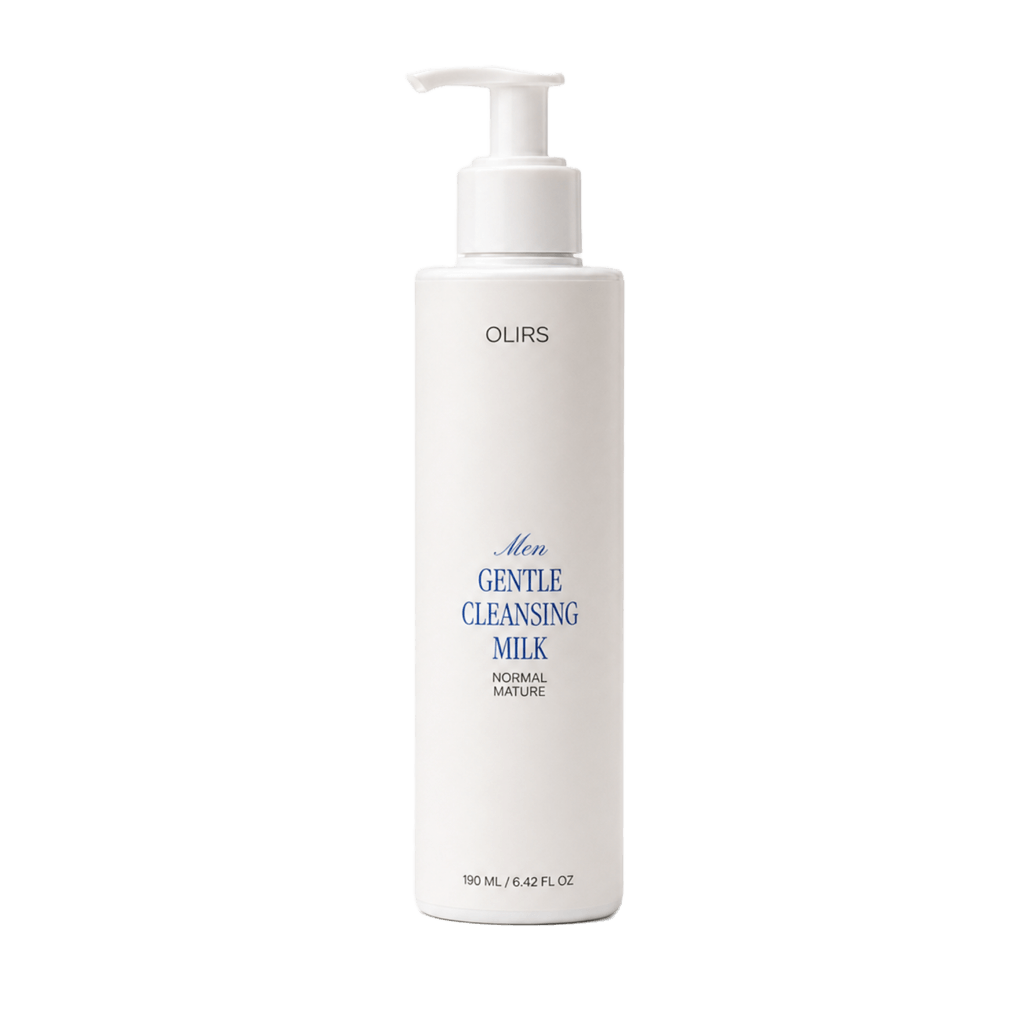Men Gentle Cleansing Milk bottle for soft, organic cleansing suitable for sensitive skin, 190 ml.